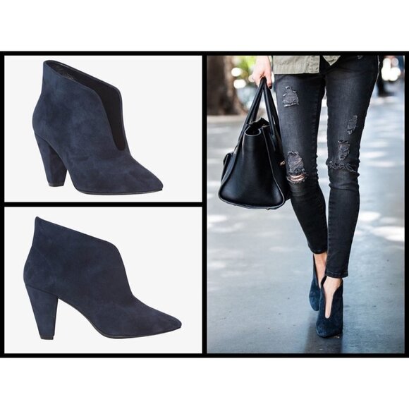 💕ANINE BING💕 Irmelin Boots ~ Midnight Suede Dark Navy Blue 38 NWOT - Picture 1 of 16